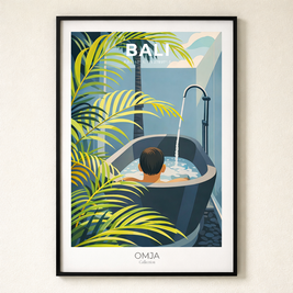 Affiche Bali Ubud – Poster voyage tropical chic, déco murale premium, cadeau souvenir d’Indonésie