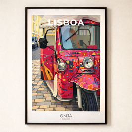 Affiche Lisbonne – Tuk Tuk Coloré du Portugal | Poster Voyage & Déco Murale