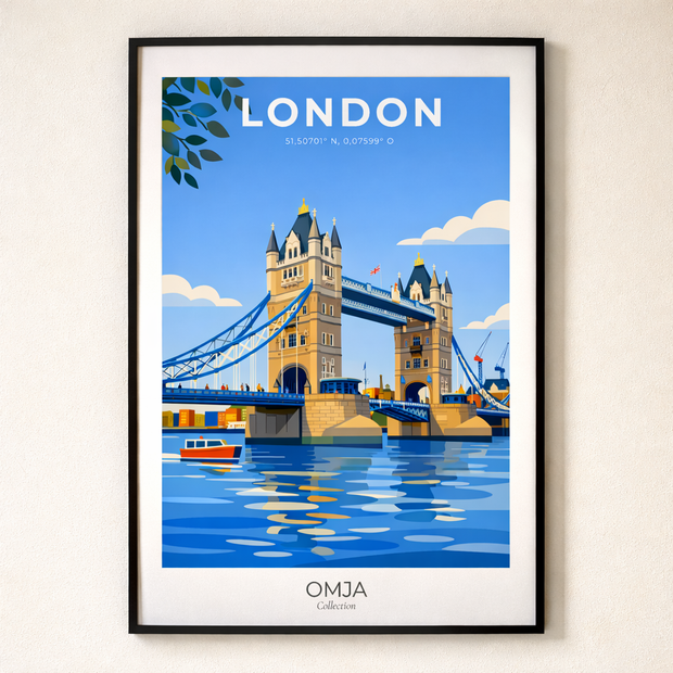 Affiche Londres Iconique – Souvenir de Voyage Authentique & Élégance Urbaine