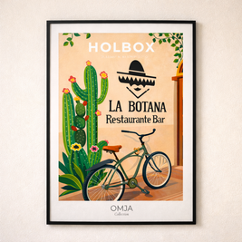 Affiche Holbox Mexique – Isla Holbox “La Botana” | Poster voyage bohème, déco tropicale Yucatán