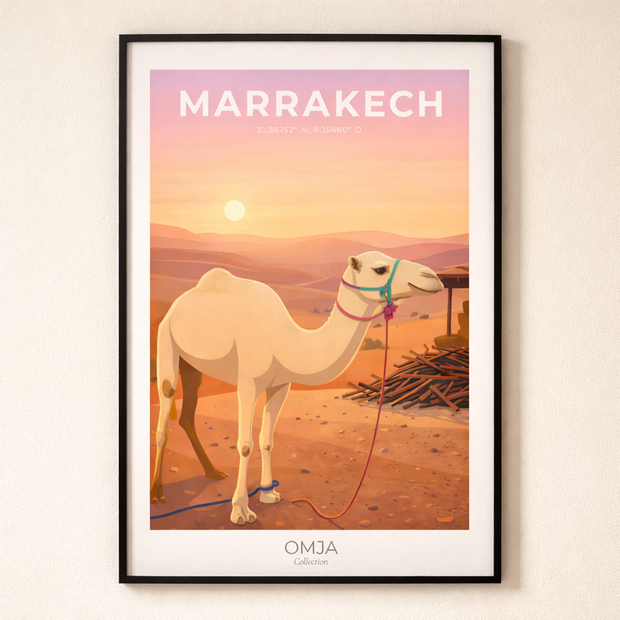 Affiche Marrakech Maroc – Déco voyage bohème, poster désert & Médina, photo originale de nos voyages