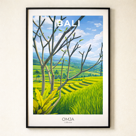 Affiche Bali – Rizières Tropicales & Paysage Exotique | Poster Voyage Nature Déco Murale