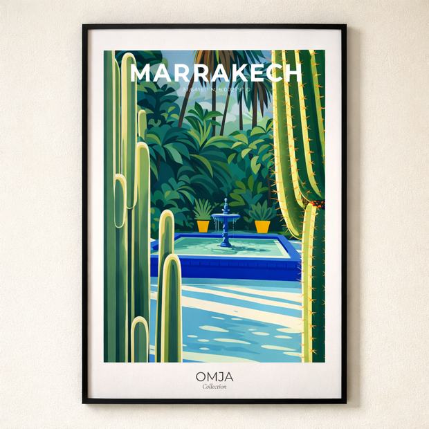 Affiche Marrakech – Jardin Secret & Oasis Orientale | Poster Voyage Déco Murale