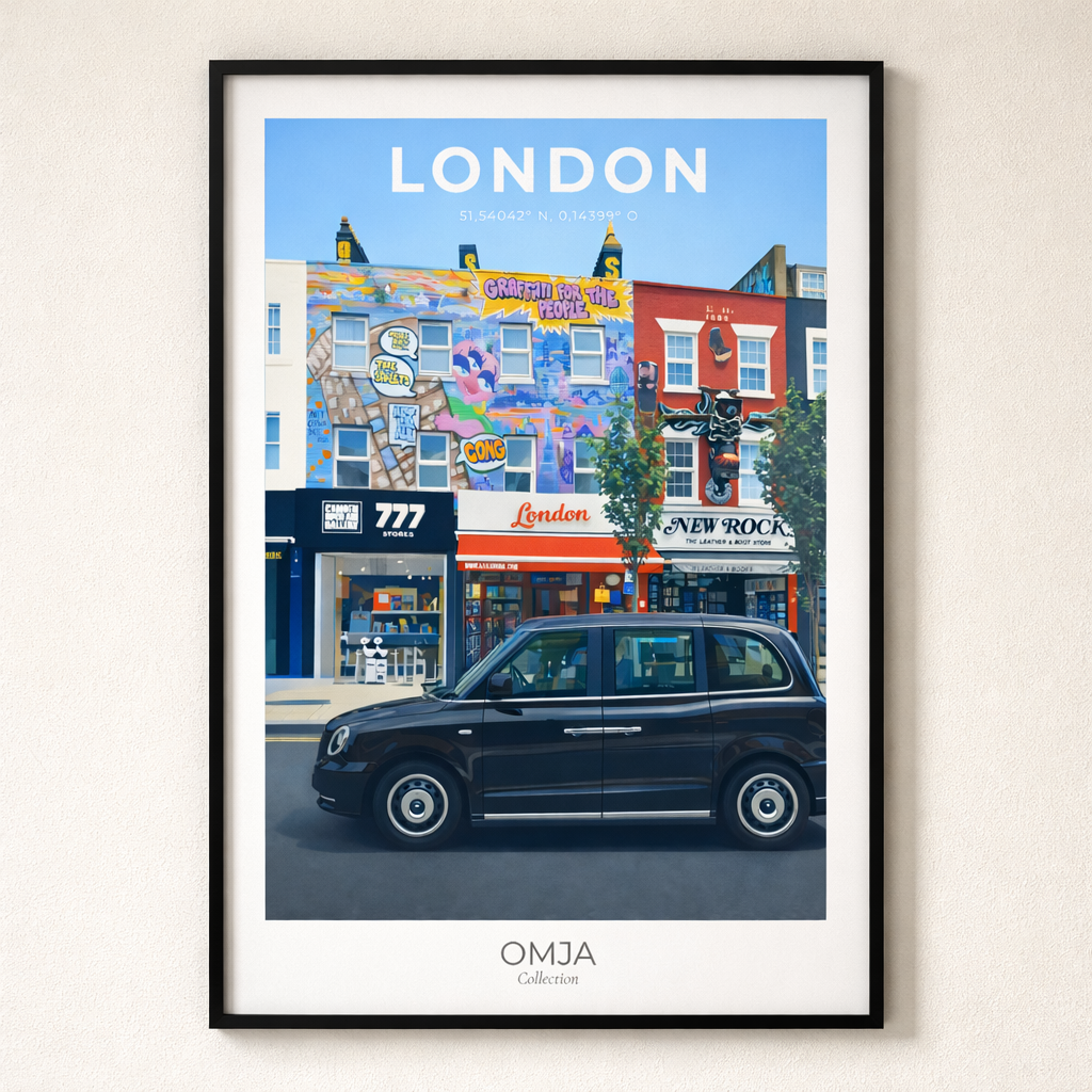 Affiche Londres Camden | Poster London street art | Art mural UK | Déco urbaine moderne | Cadeau voyage | London print