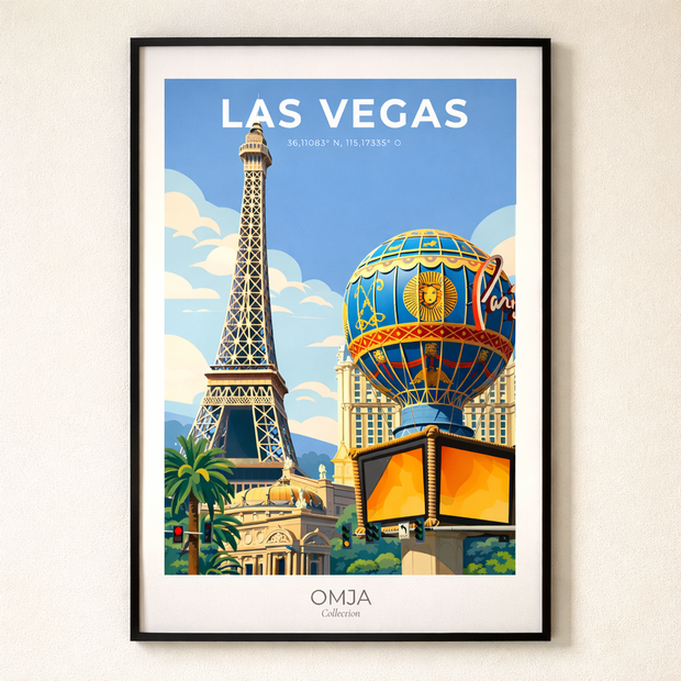 Affiche Las Vegas – Strip Mythique & Ambiance USA | Poster Voyage Déco Murale