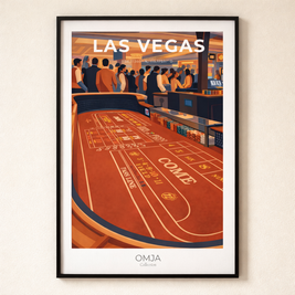Affiche Las Vegas | Poster voyage Nevada | Art mural casino | Déco moderne rétro | Cadeau USA | City trip Vegas