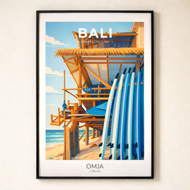 Affiche Bali – Spot de Surf Tropical & Esprit Évasion | Poster Voyage Déco Murale