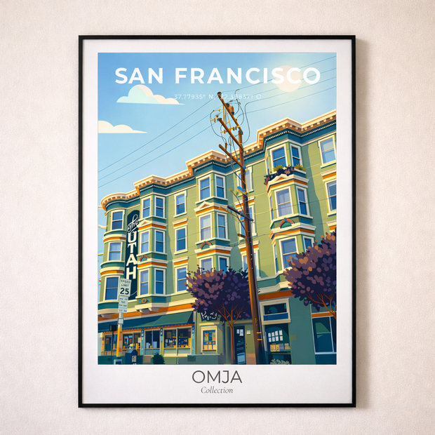 Affiche San Francisco (Californie) – Architecture victorienne & esprit West Coast | Photo originale de voyage