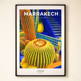 Affiche Marrakech – Jardin Majorelle & Esprit Oriental | Poster Voyage Déco Murale