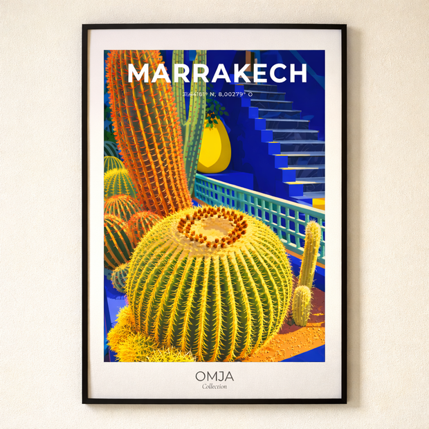 Affiche Marrakech – Jardin Majorelle & Esprit Oriental | Poster Voyage Déco Murale