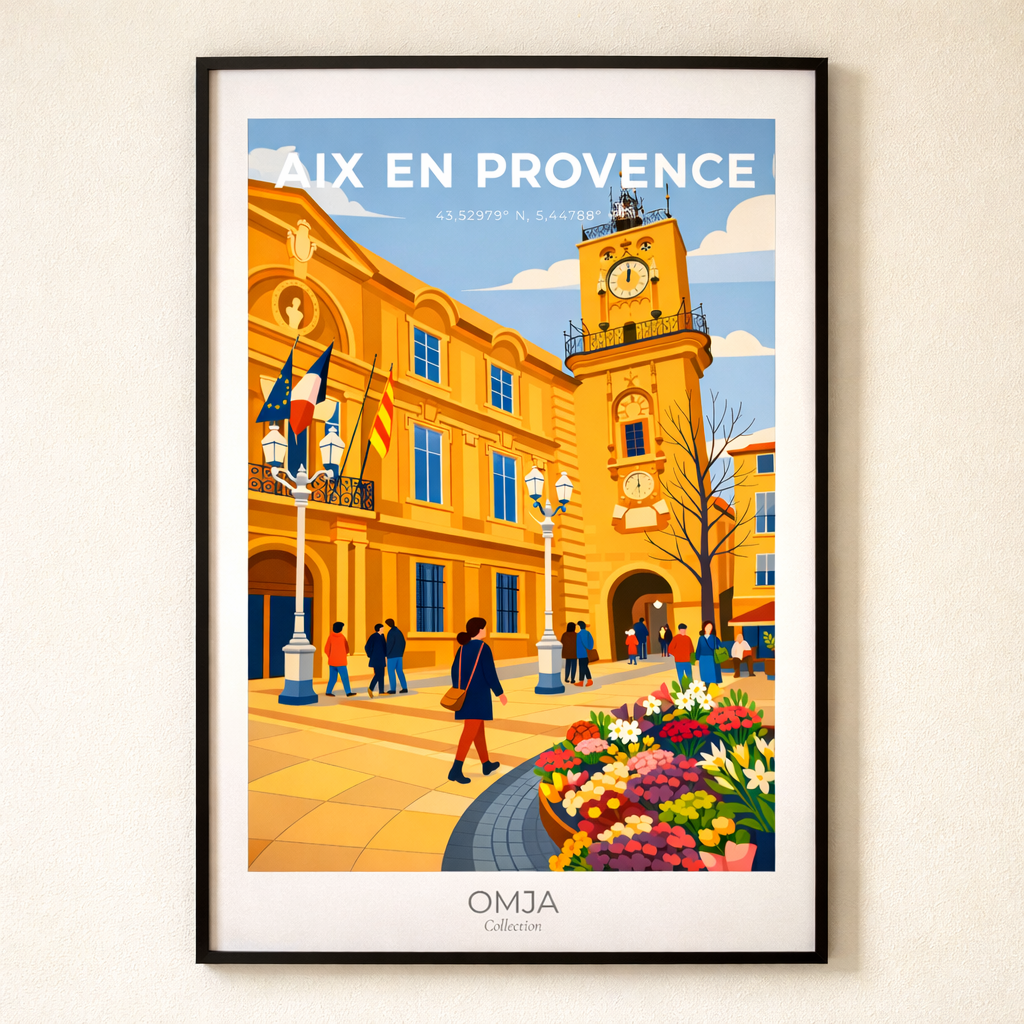 Affiche Aix-en-Provence – Lumière du Sud et art de vivre provençal