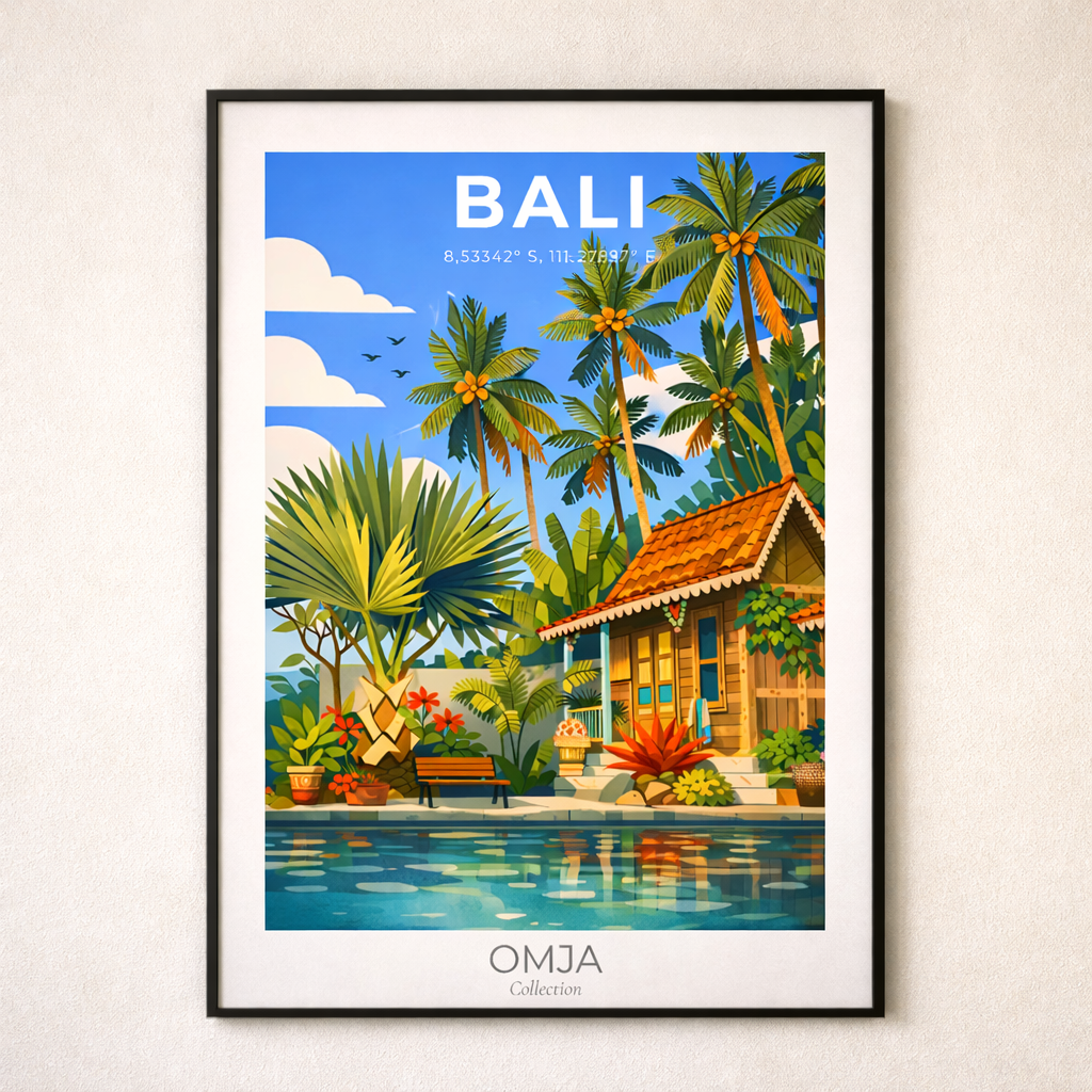 Affiche Bali Indonésie – Évasion tropicale & vibes zen | Photo de voyage authentique (déco murale)