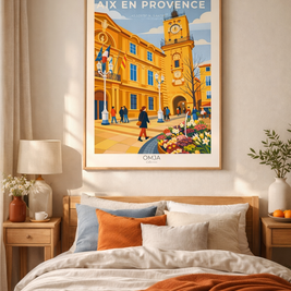Affiche Aix-en-Provence – Lumière du Sud et art de vivre provençal